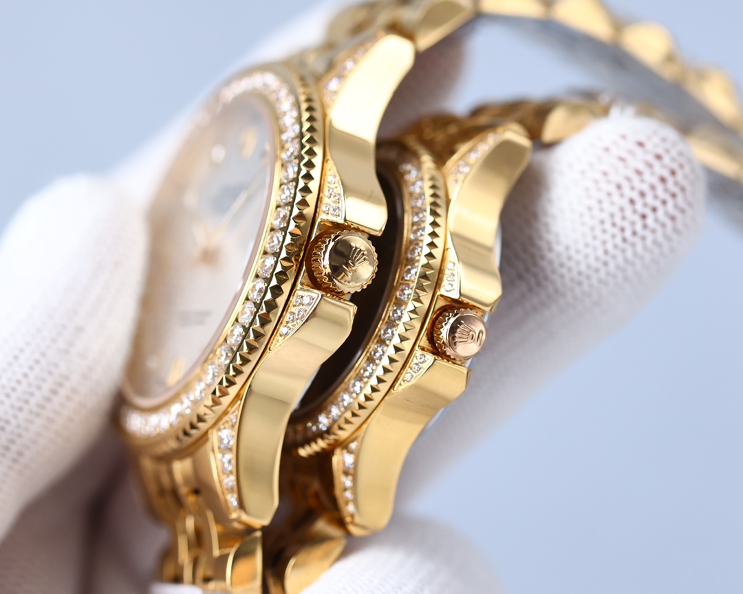Rolex 316 top stainless steel material, stainless steel bezel set with multiple Swarovski diamonds