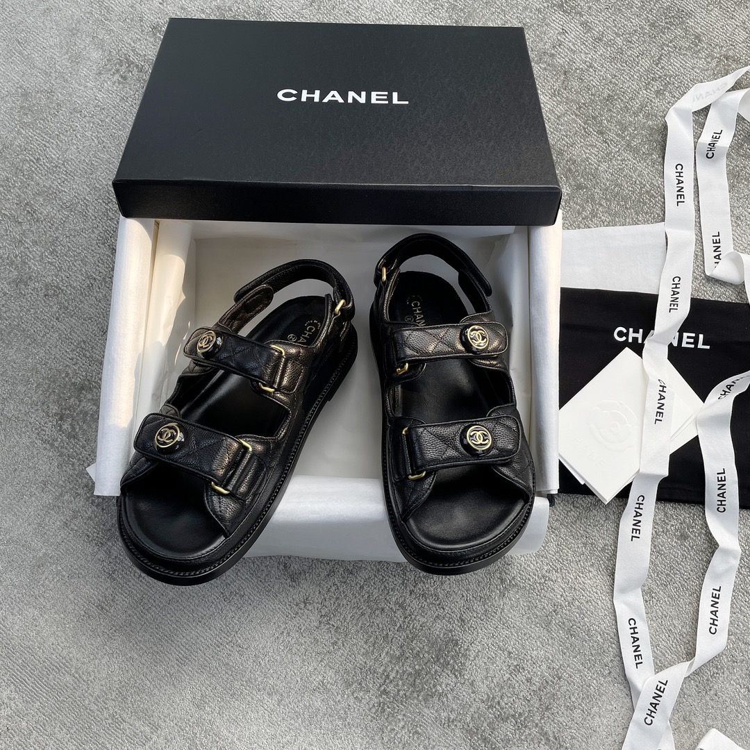 CHANEL new color bow sandals classic beach shoes every year the new color