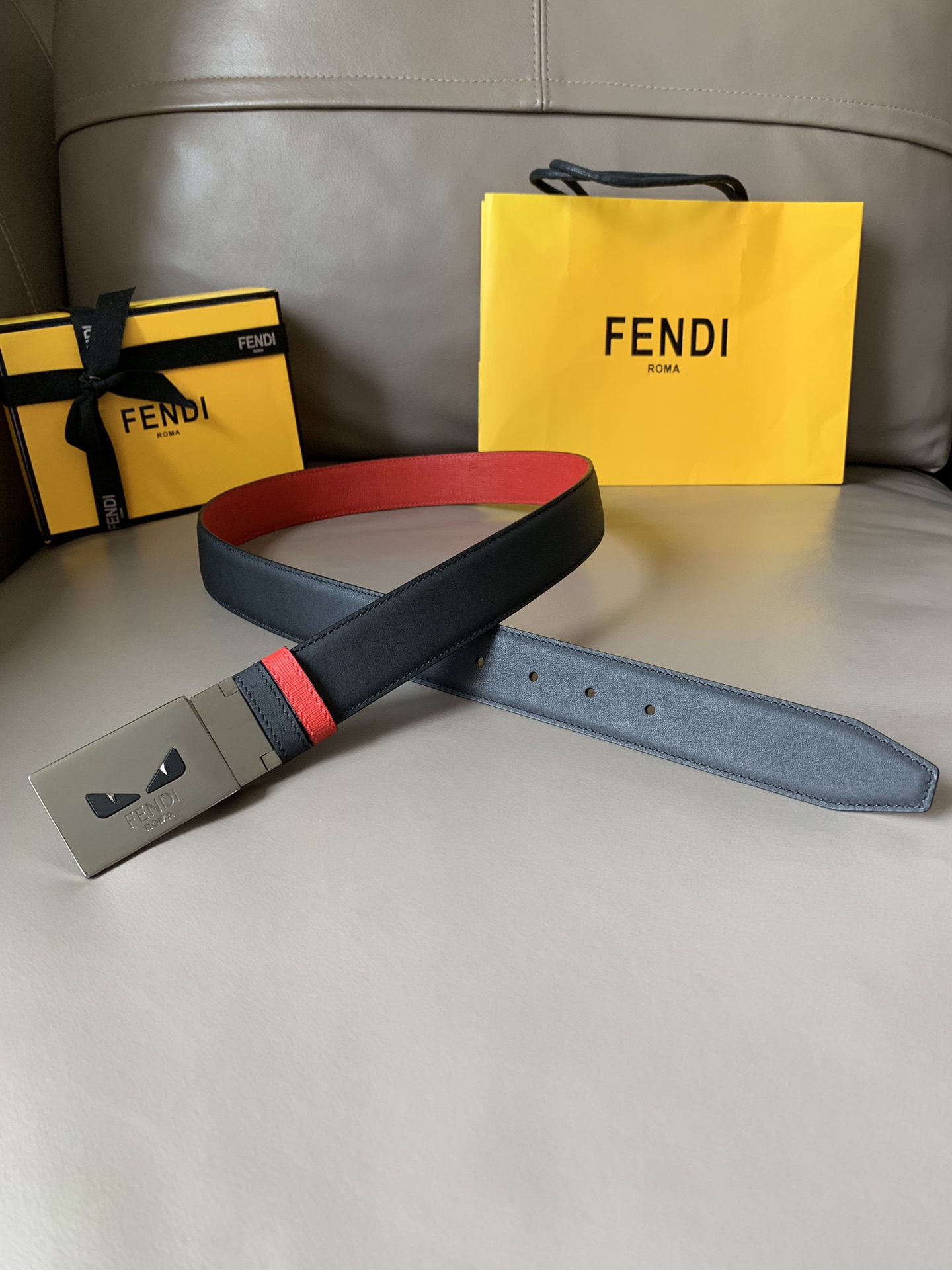 FENDI casual reversible belt