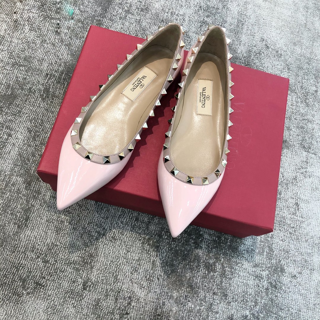 Valentino VT Collection Flats Patent Leather Pink