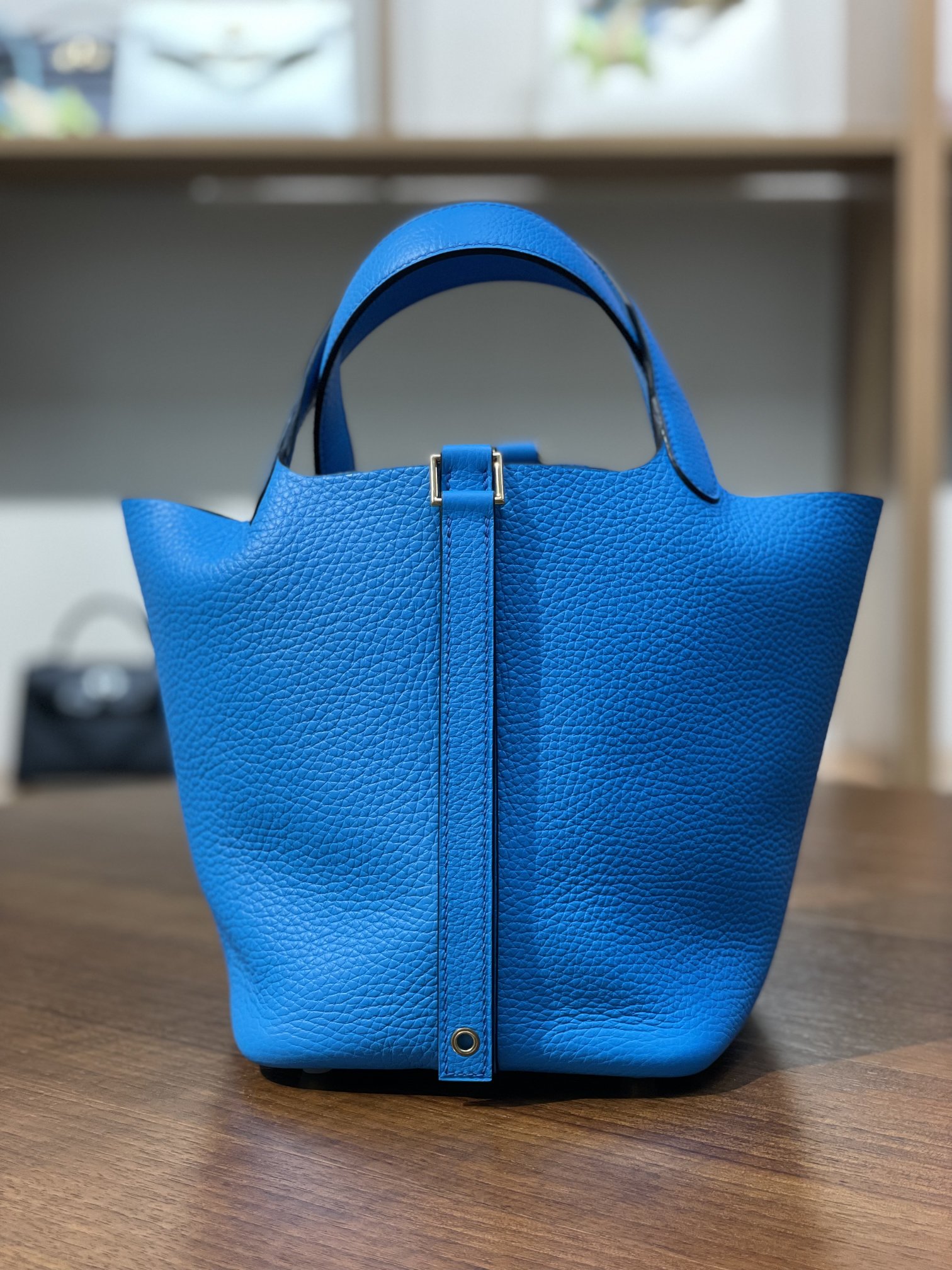 picotin18 Florida blue TC leather gold buckle