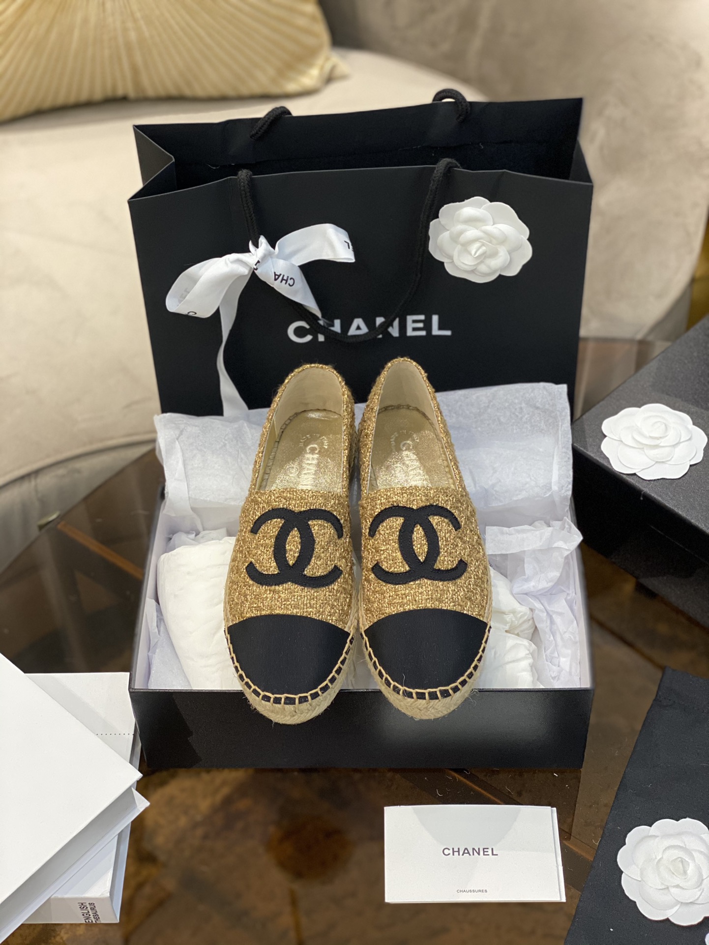 CHANEL fisherman shoes Chanel classic version of the original injection of rubber translucent rubber original color hemp sole