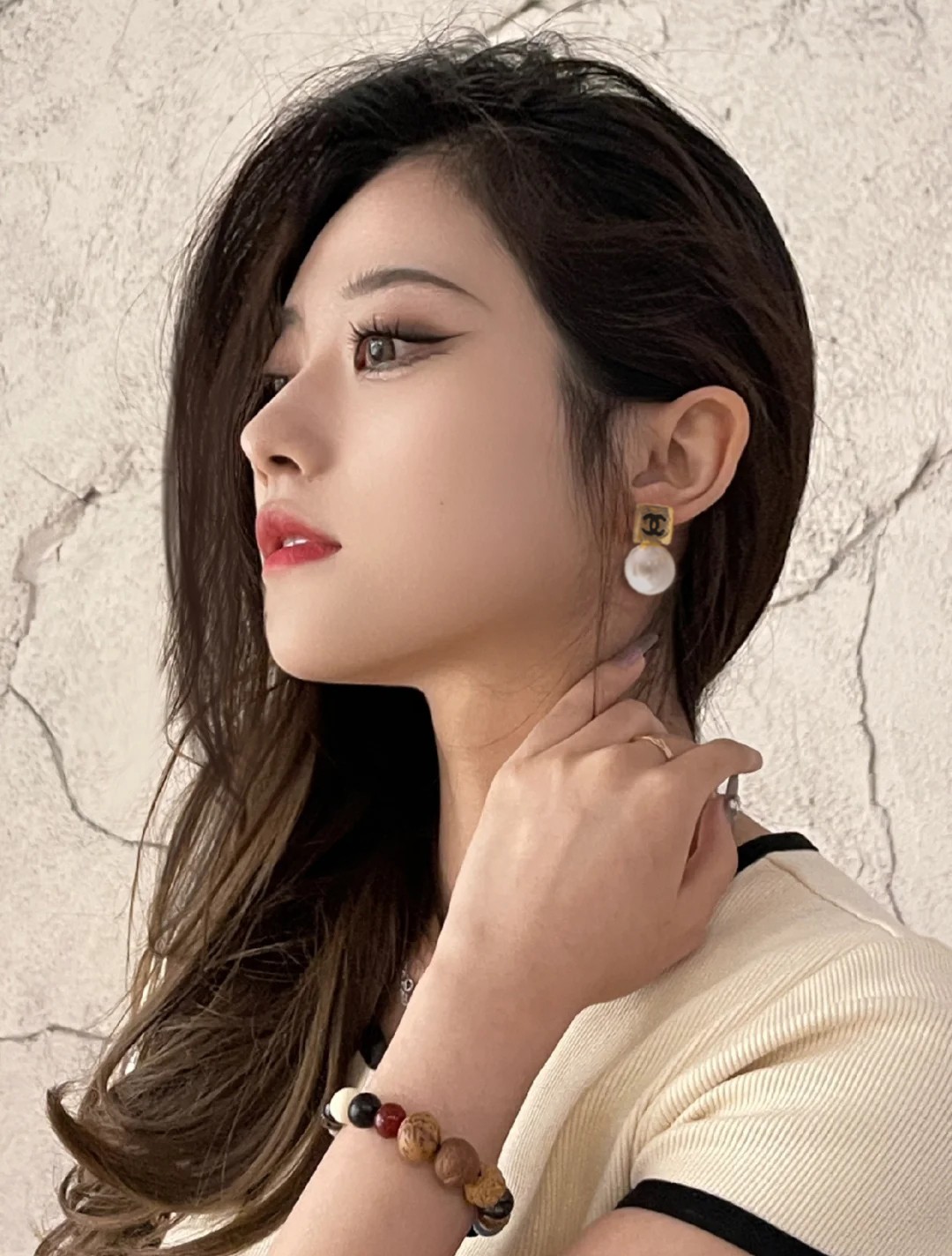 CHANEL🇫🇷Xiaoxiang Tassel Pearl Square Small Light Bulb Stud Earrings