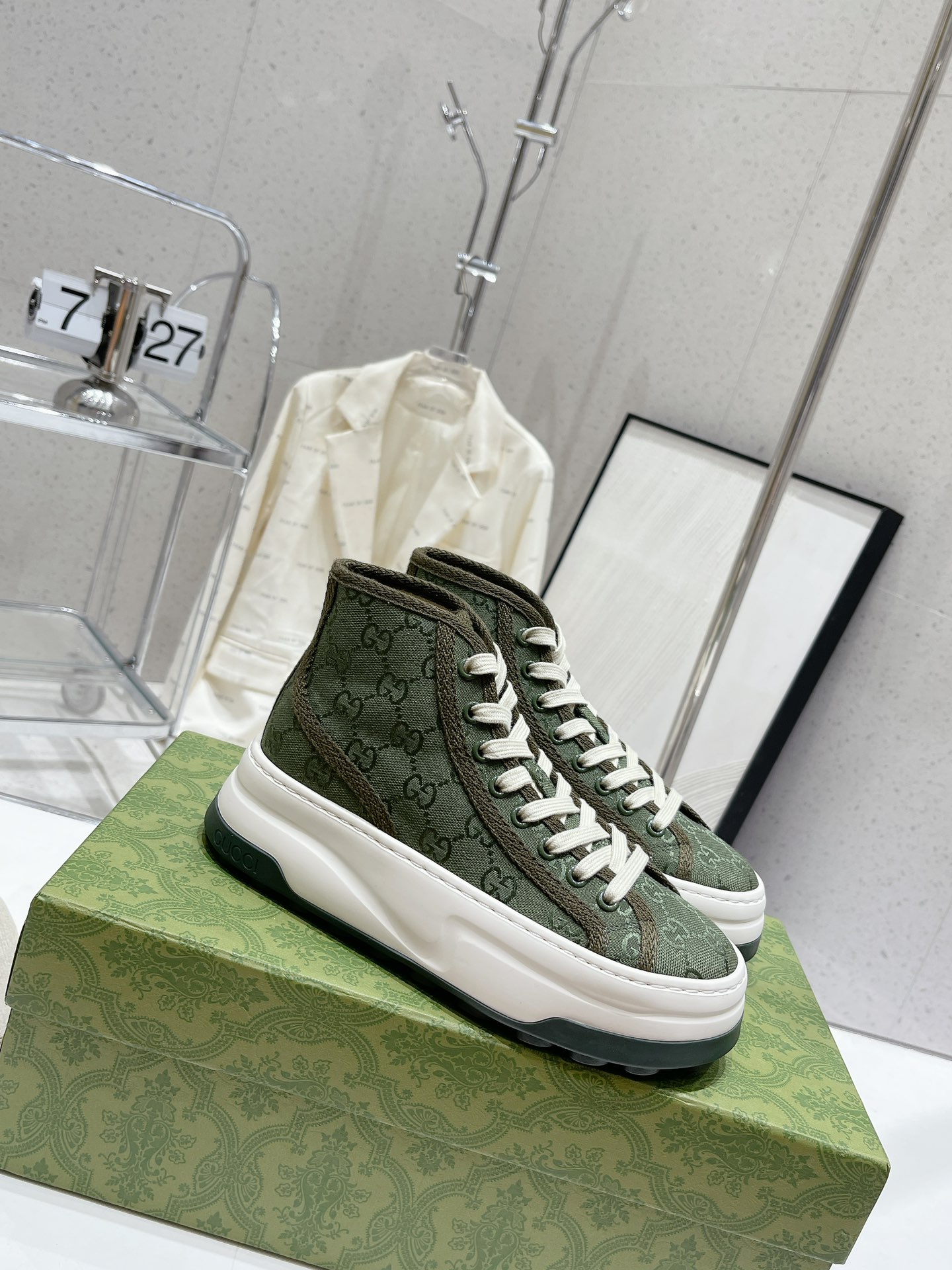 Gucci Explosive Presbyopia Canvas Casual Platform Shoes