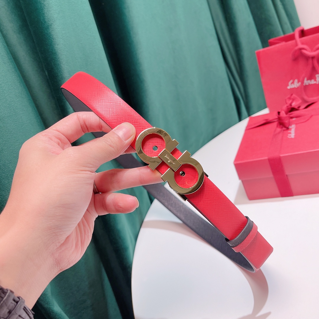 FERRAGAMO double-sided top layer leather belt