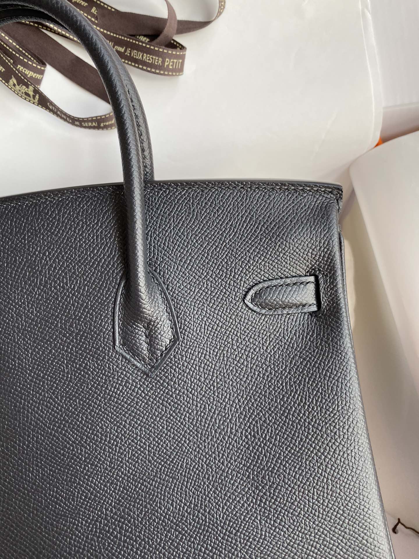 Birkin 25cm Epsom Leather Black Silver Buckle