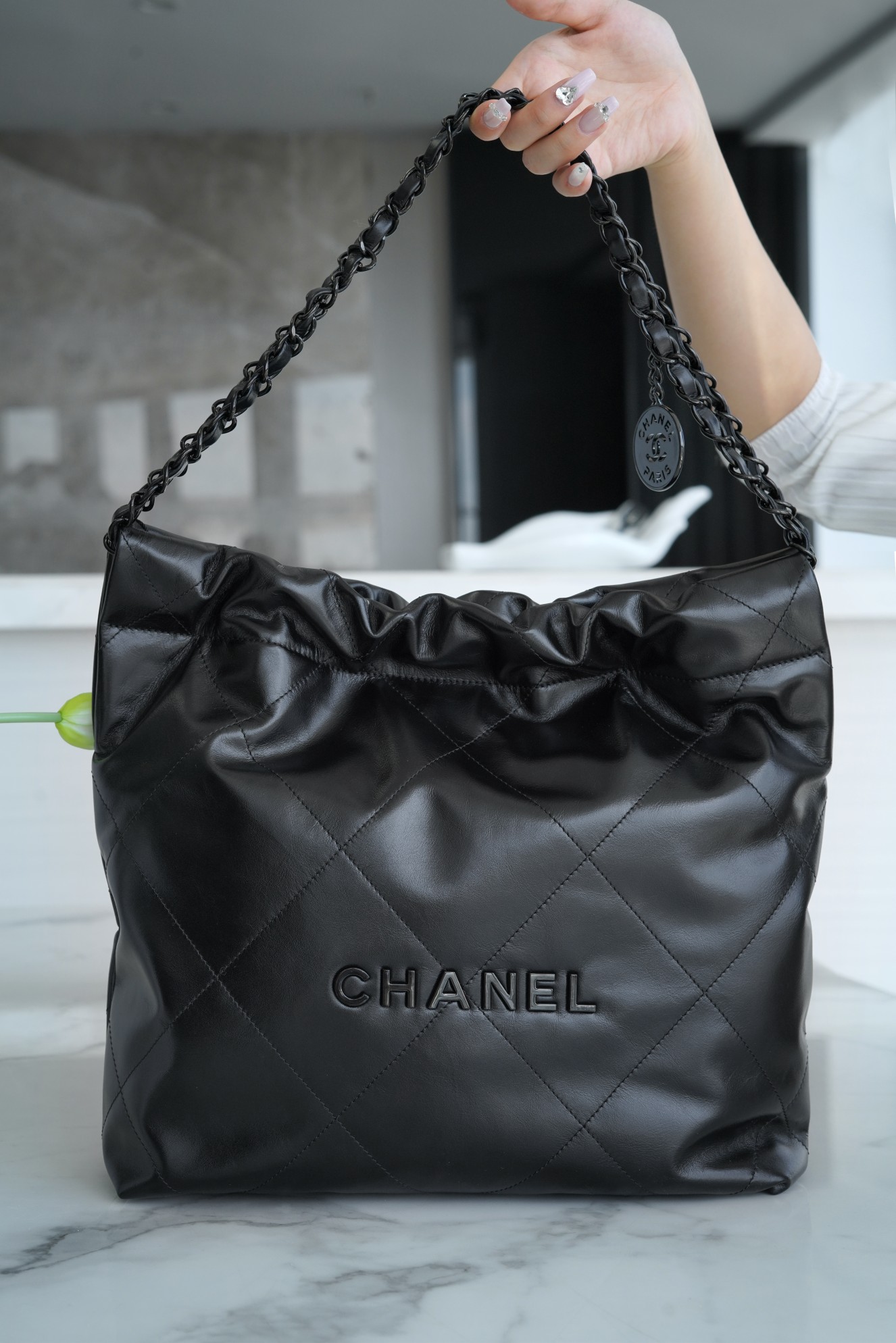 𝗖𝗛𝗔𝗘𝗡𝗟✦𝟮𝟮𝗸Fall/Winter New 𝘀𝗼 𝗯𝗹𝗮𝗰𝗸🖤𝟮𝟮Handbag Large
