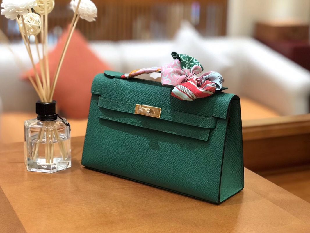 Minikelly Epsom Palm Leather Velvet Green