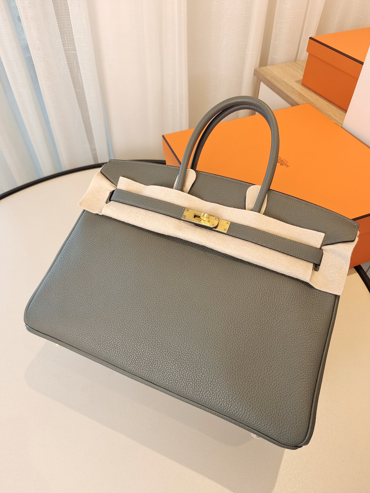 Spot Birkin35 Almond Green Togo Skin