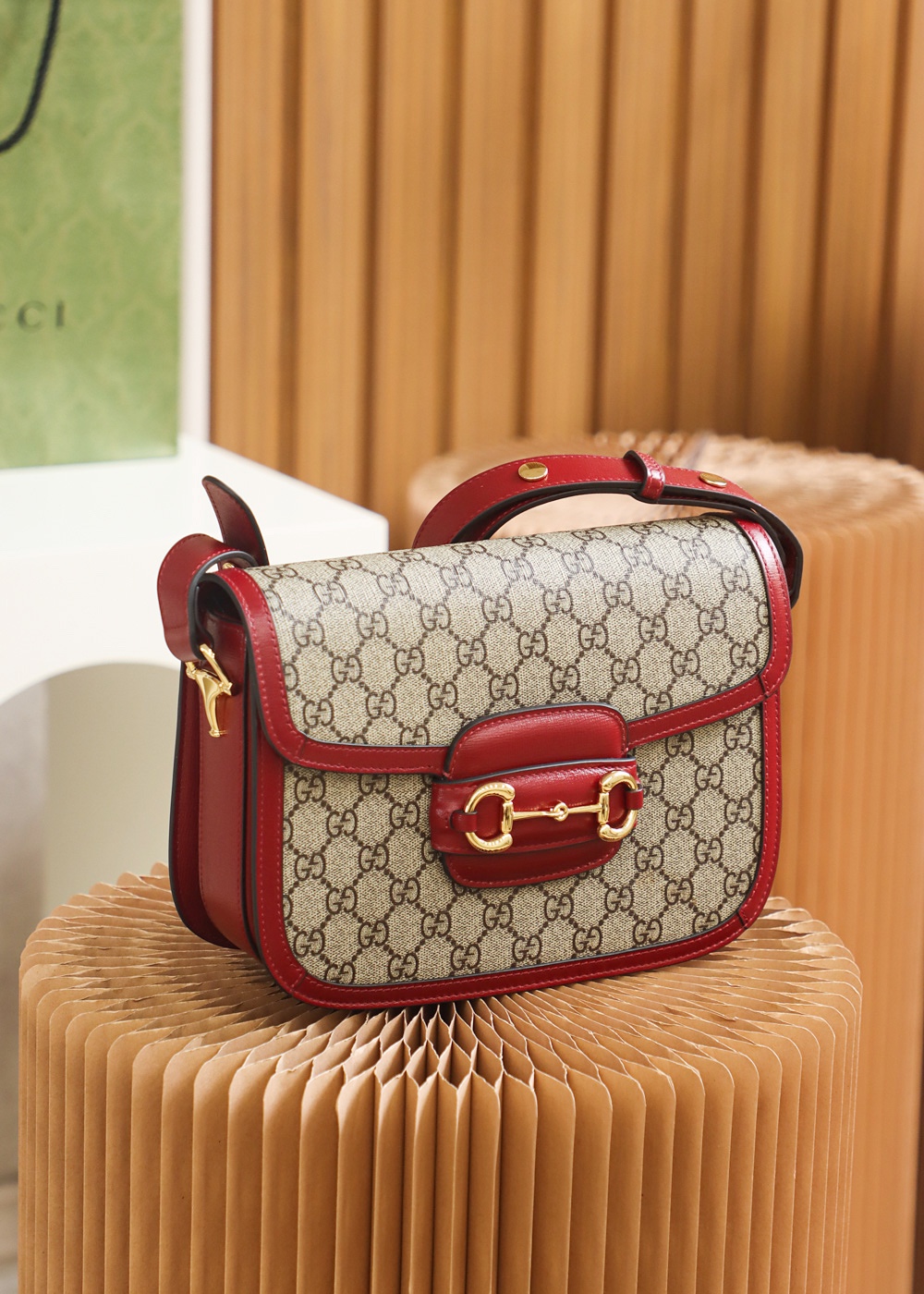 GUCCI ace product 𝐇𝐨𝐫𝐬𝐞𝐛𝐢𝐭 𝟭𝟵𝟱𝟱 saddle bag #602204