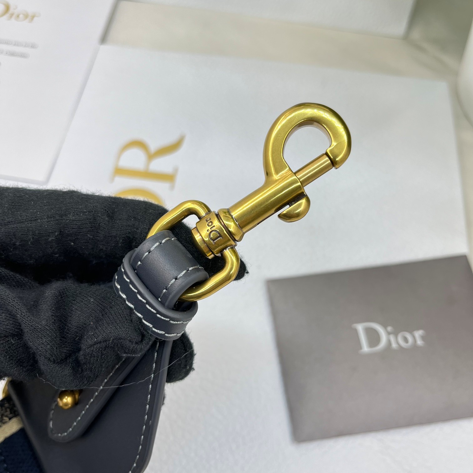 Dior letter blue shoulder strap