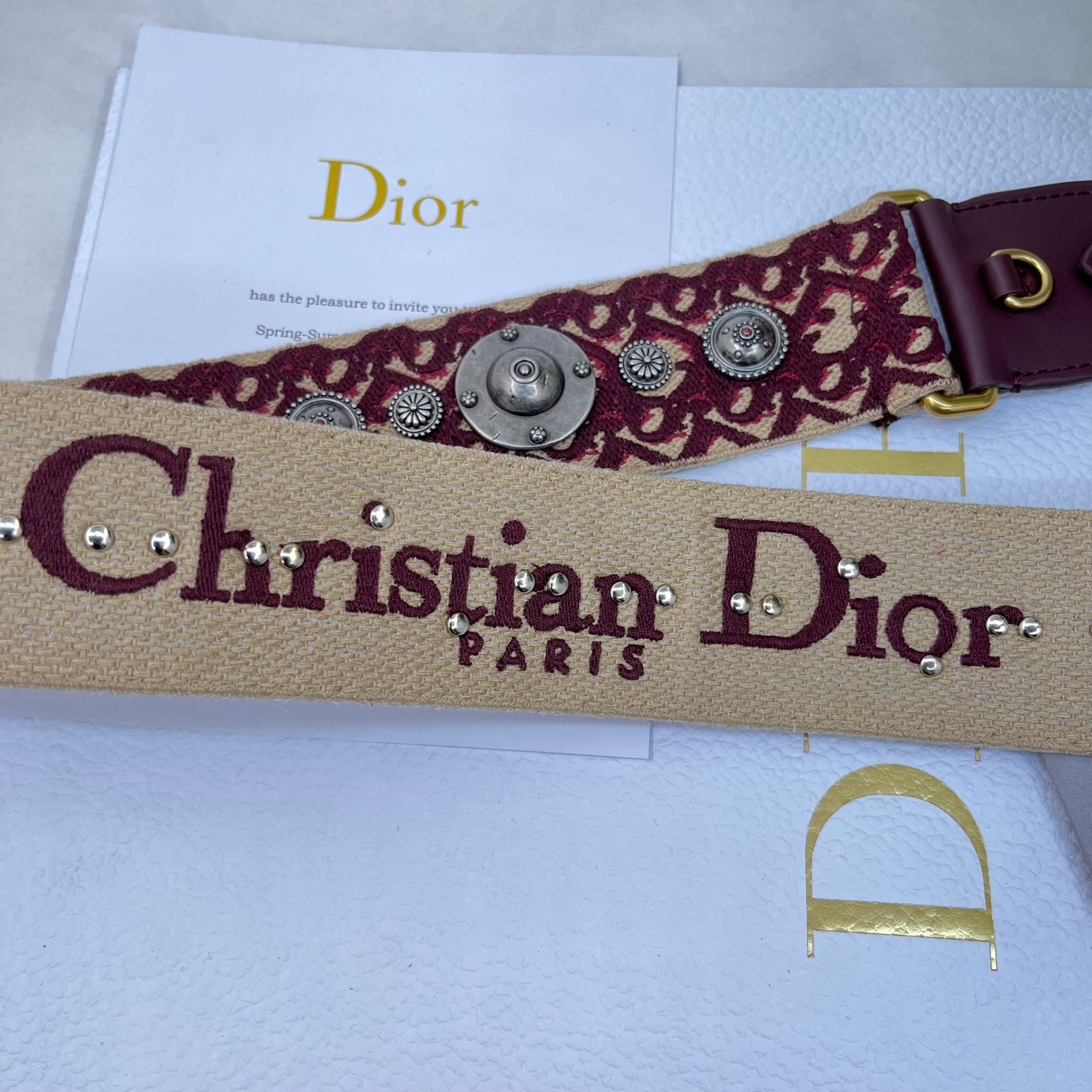 Dior Burgundy Roman Shoulder Strap
