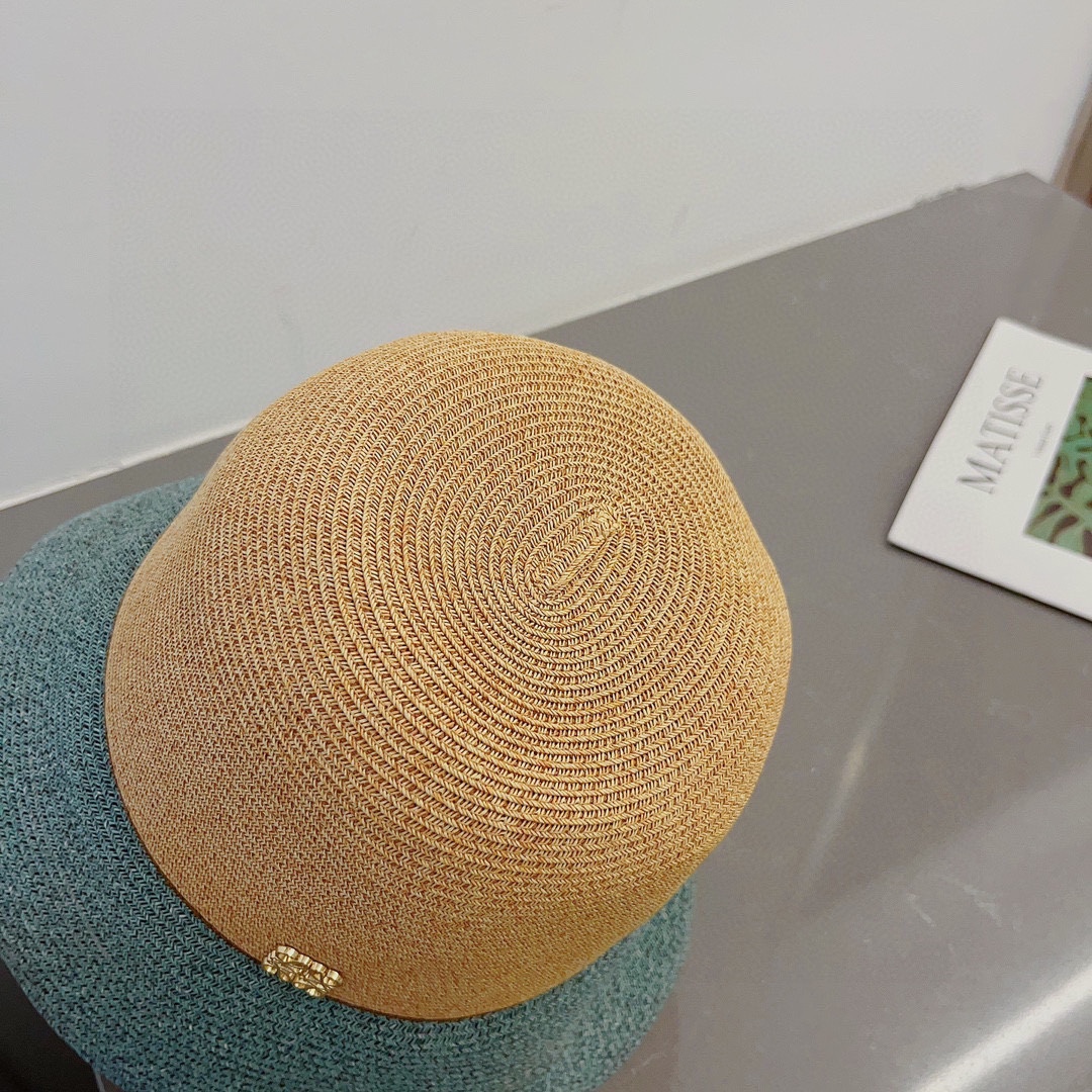 LOEWE color block straw hat, sun hat, foldable