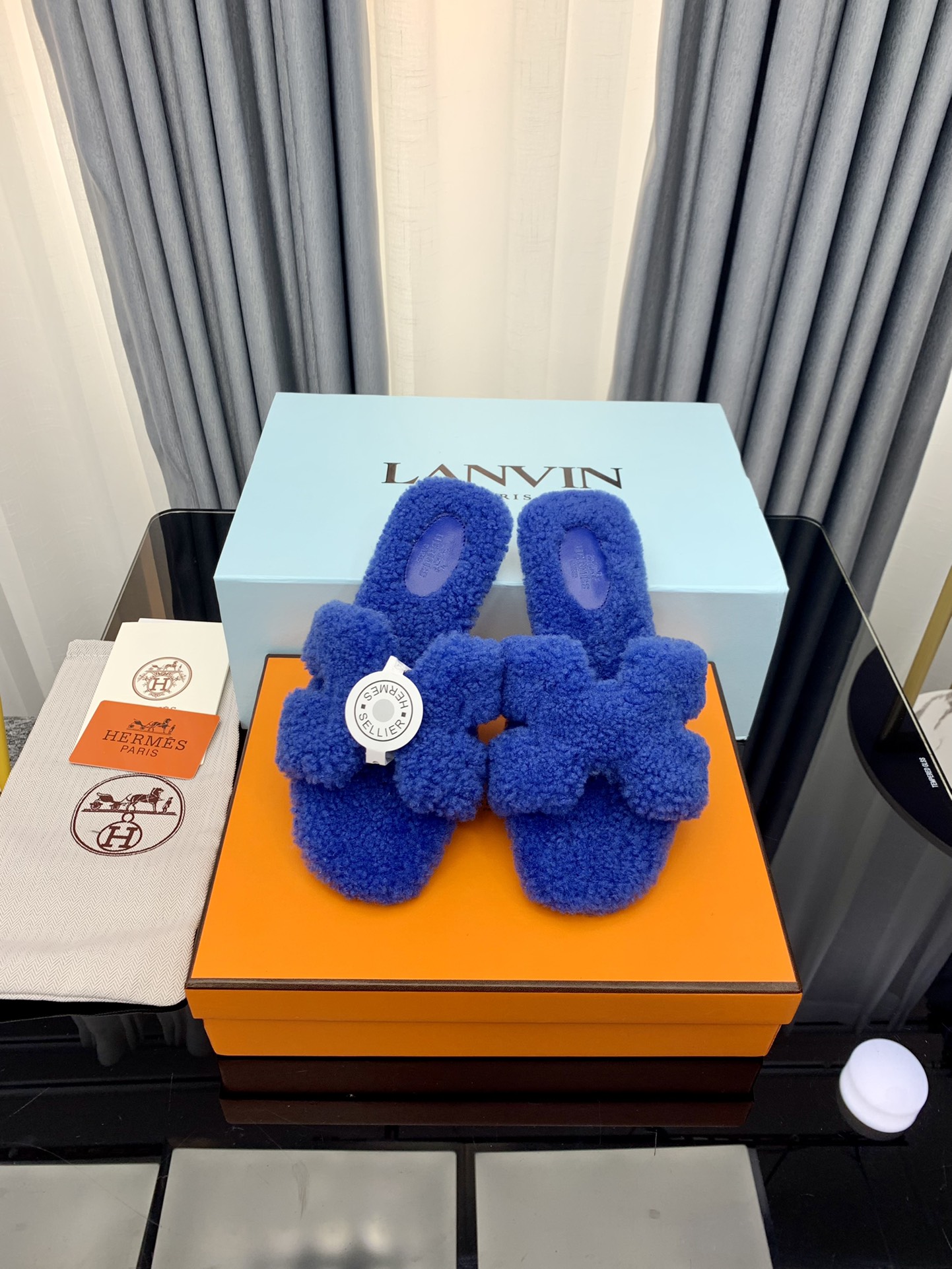 Hermes Autumn and Winter Flat Fur Drags