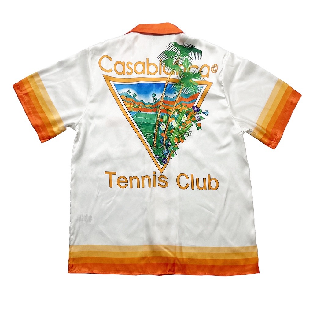 Casablanca 23SS white cactus tennis court shirt