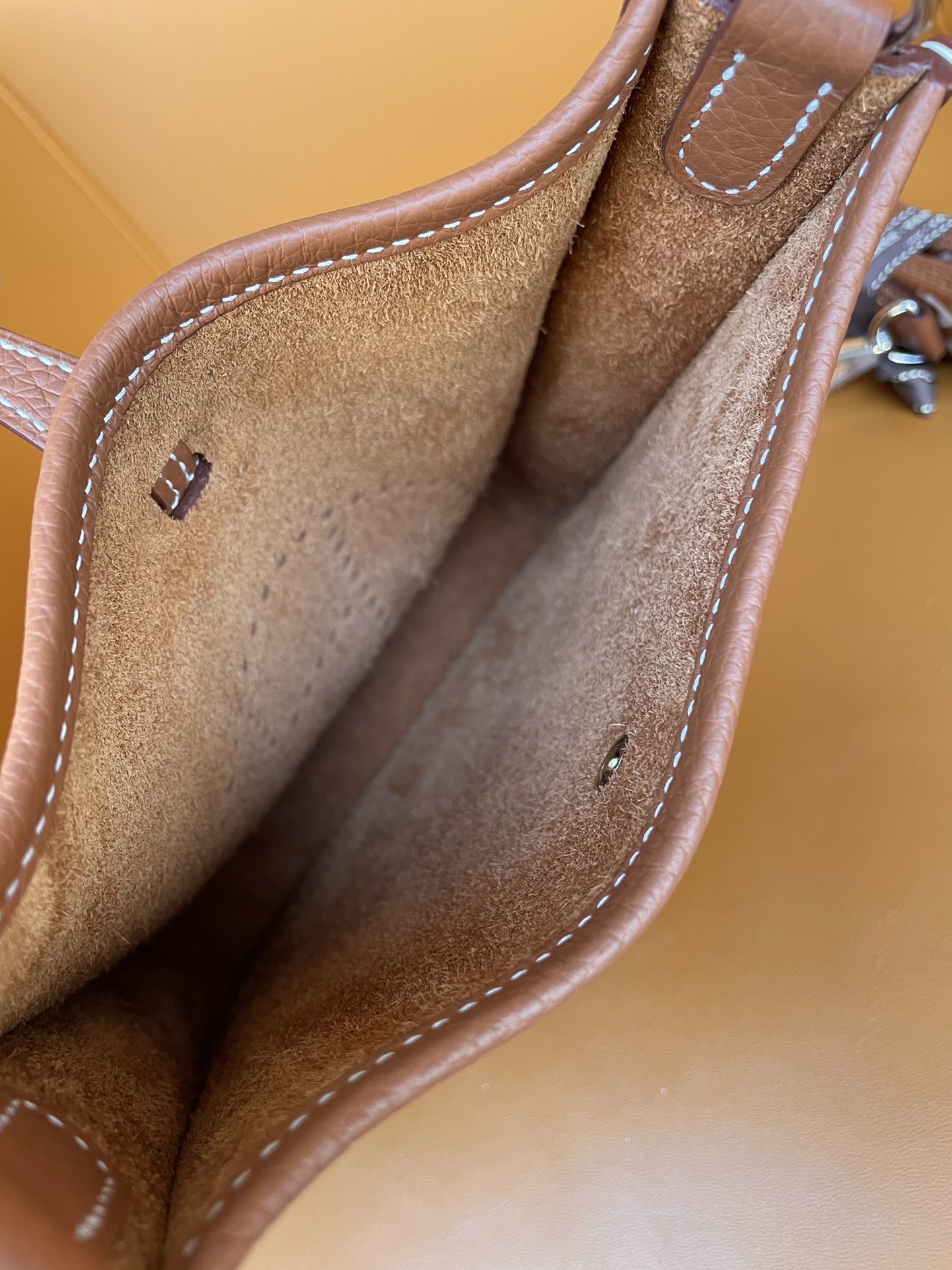 Mini Evelyn golden brown french tc leather