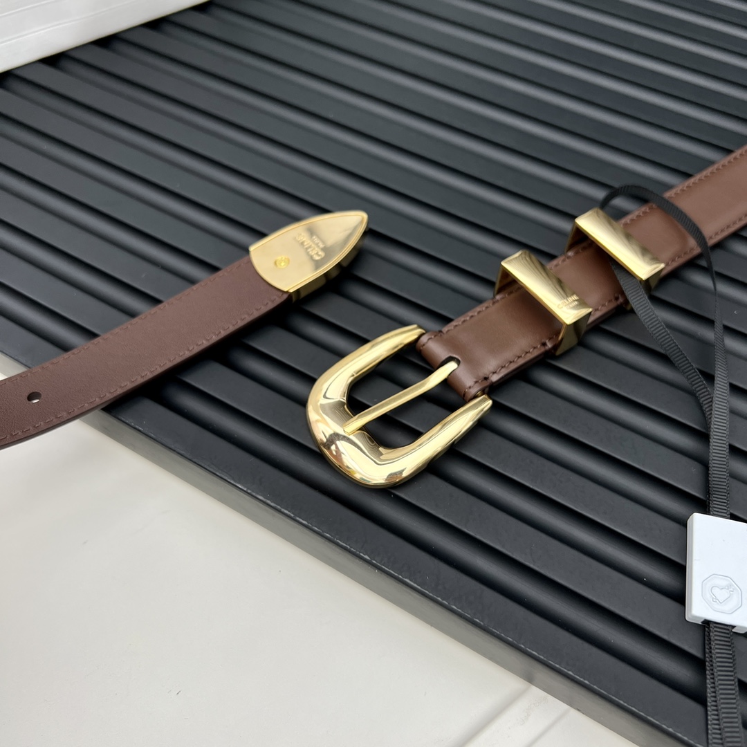 CELINE WESTERN medium belt in smooth calfskin