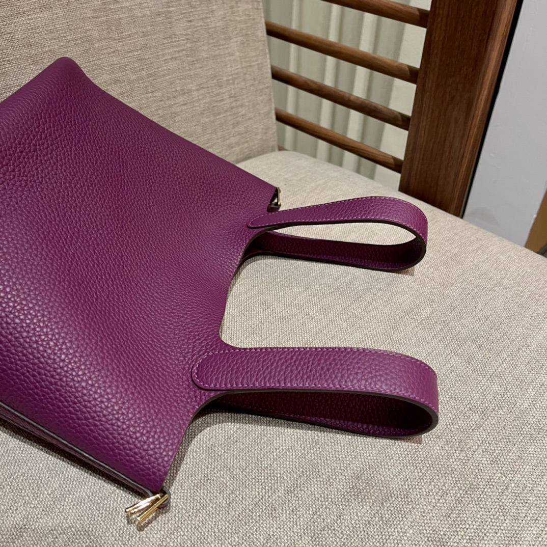 picotin18, P9 sea anemone purple, handmade, French TC leather