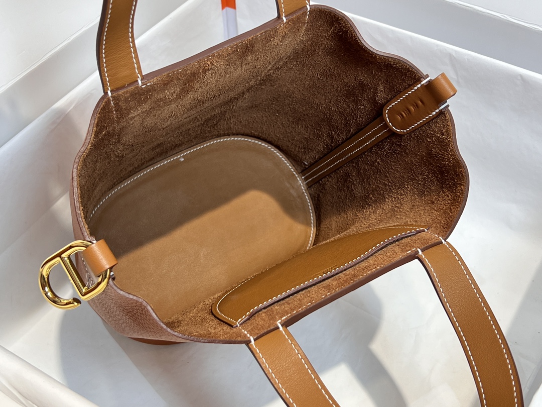 Pig's Nose Vegetable Basket Gold Brown Gold Buckle In the loop-18cm waxed thread