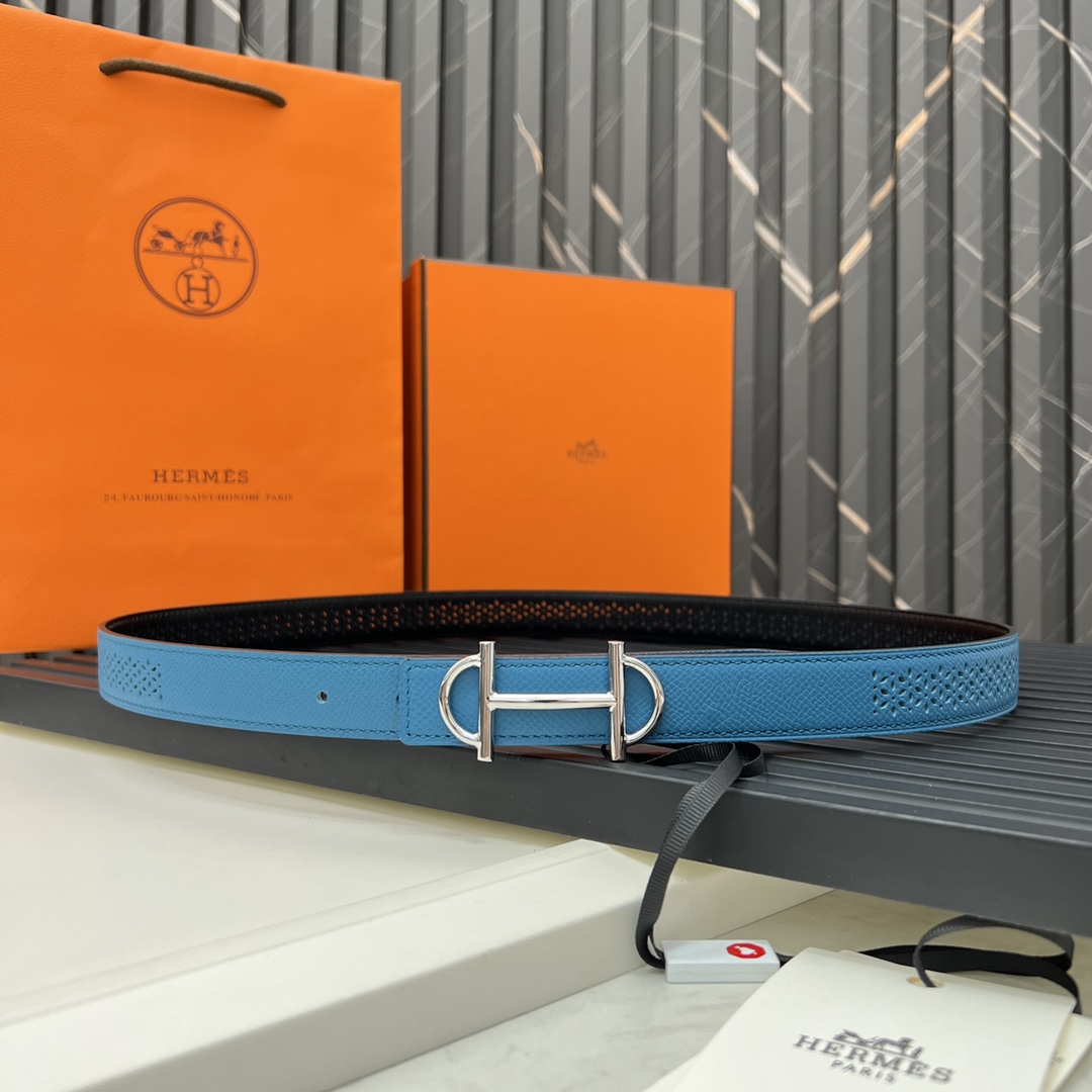 Hermes Reversible Belt in Swift and Epsom Calfskin
