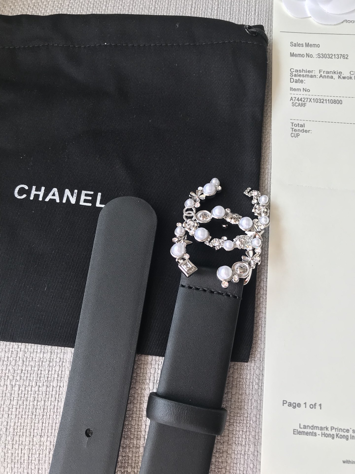 𝗖𝗛𝗔𝗡𝗘𝗟 Imported calfskin belt