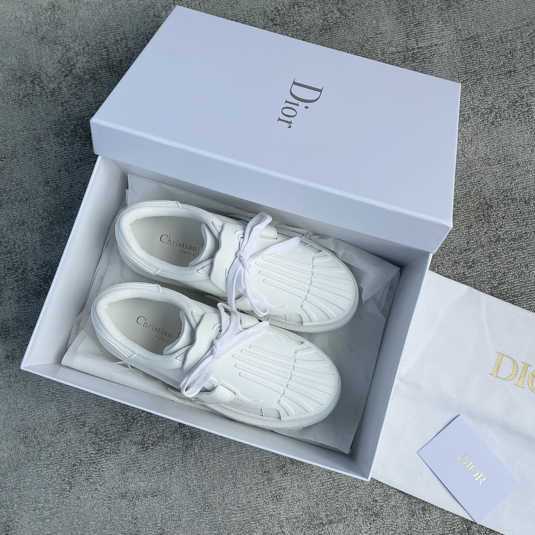 DIOR Shell Toe Pumps Pure White Embroidered 3 Colours Cowhide Upper TPU Outsole