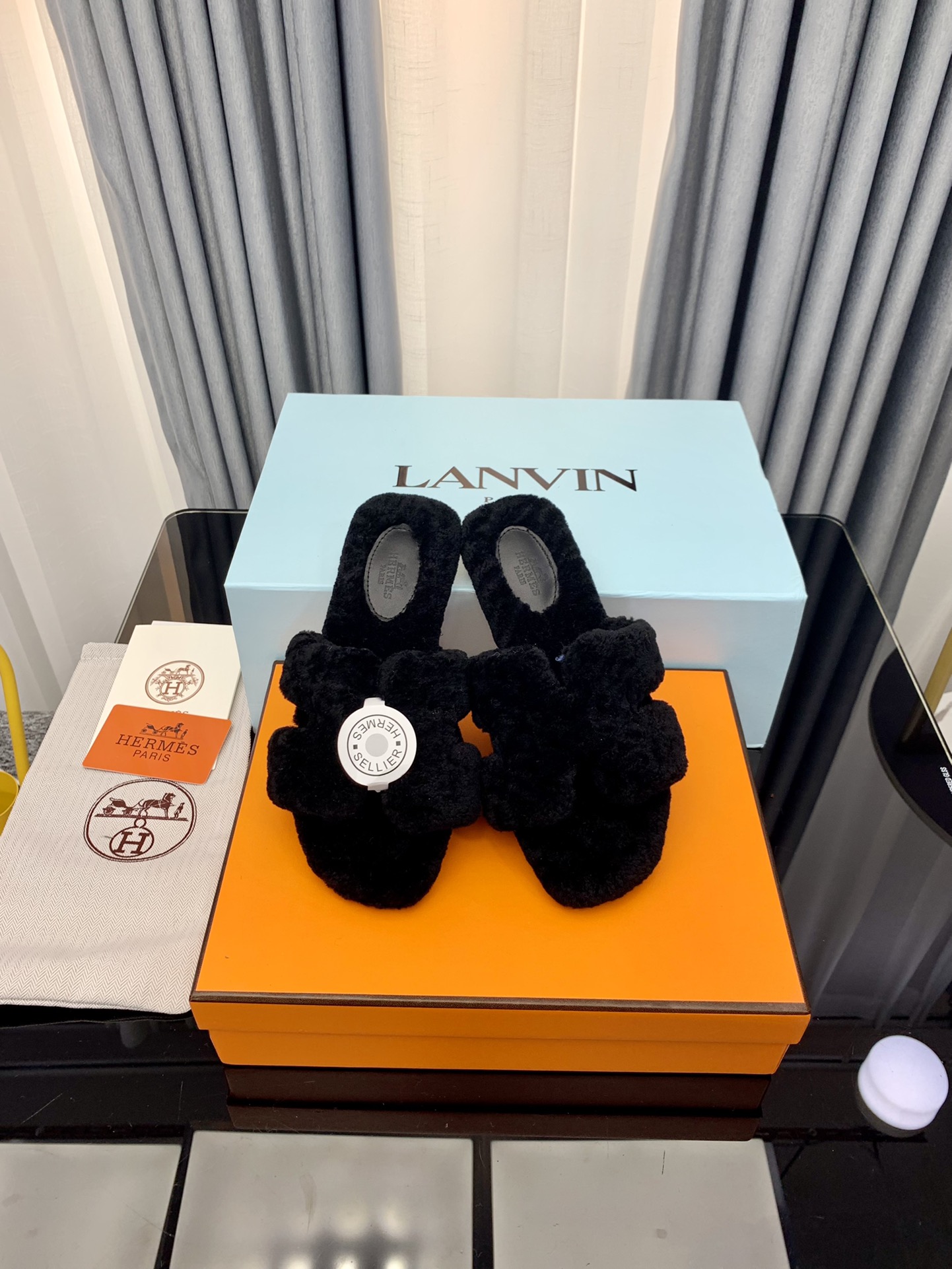 Hermes Autumn and Winter Flat Fur Drags