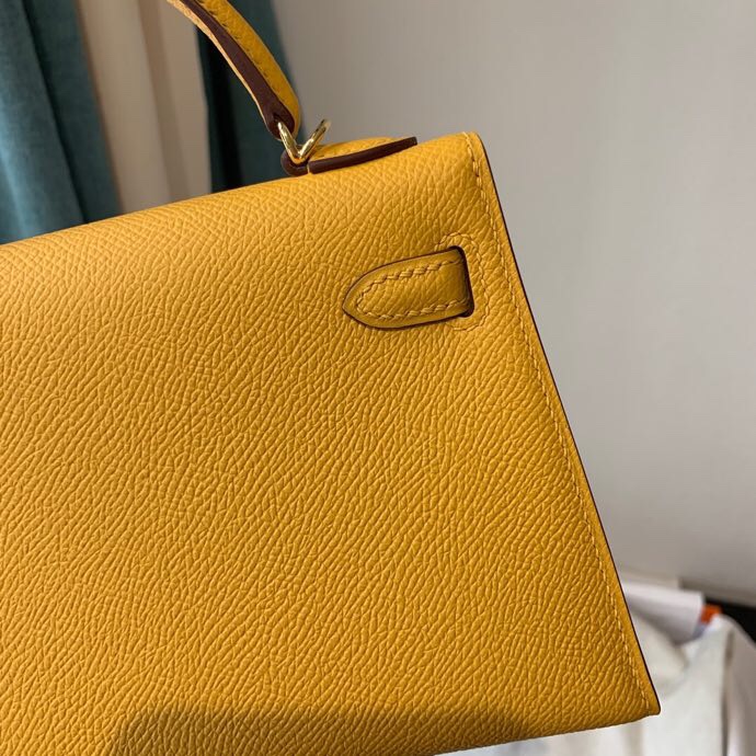 Mini II 9D Amber Yellow Original Epsom Leather Gold Buckle