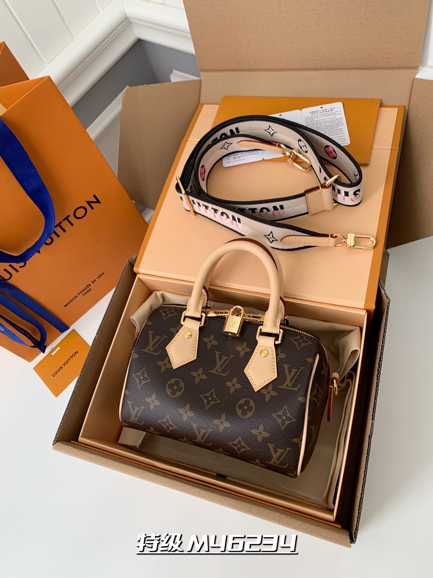 LOUIS VUITTON Speedy Bandoulière 20 Boston Bag M46234 SIZE：20*13*12cm