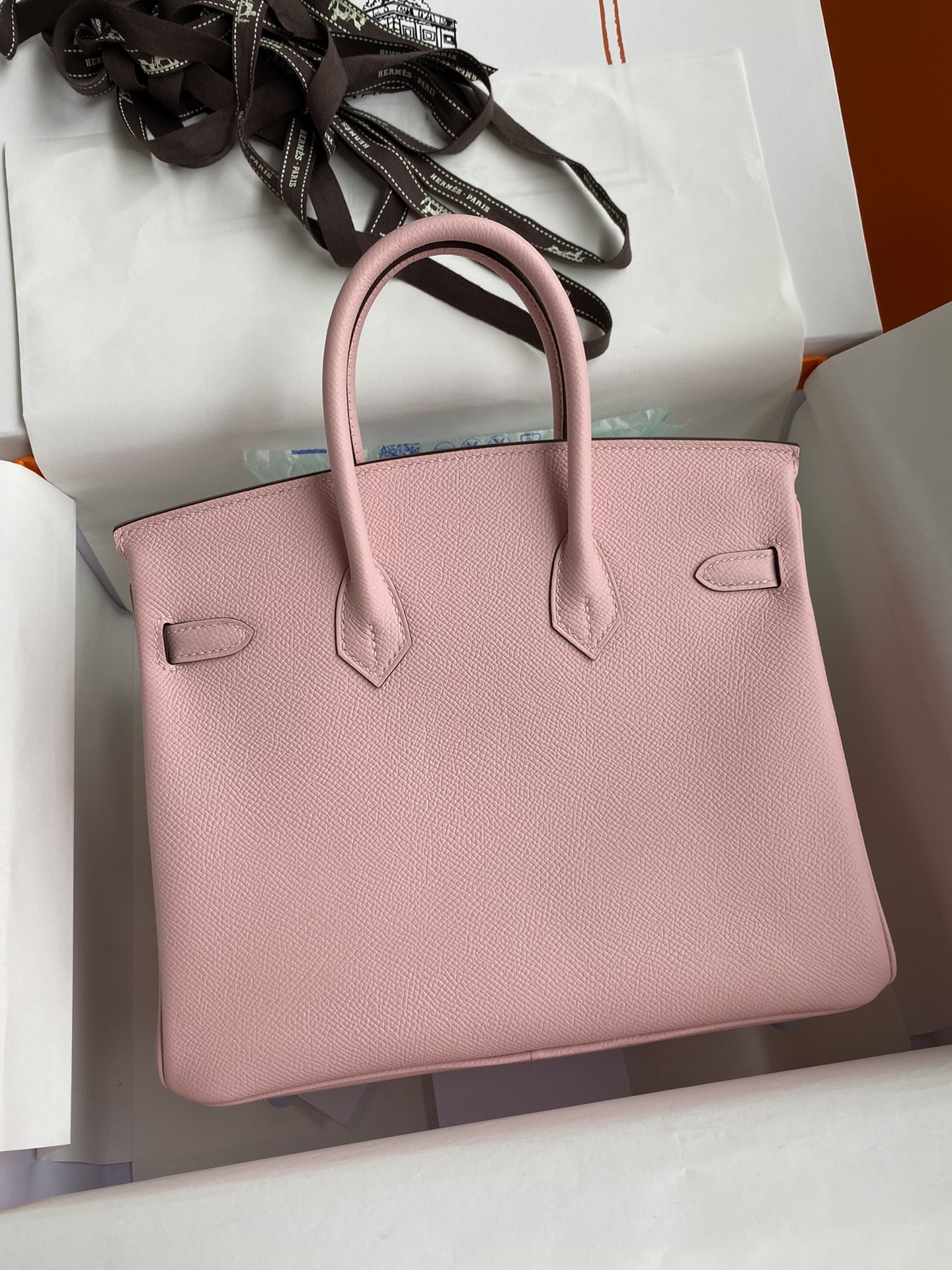 Birkin 25cm Epsom Leather 3Q Pink Silver Buckle