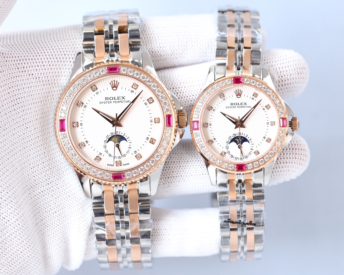 Rolex classic series couple mechanical moon phase watch