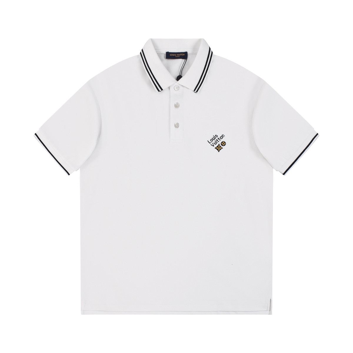 Louis Vuitton New three-flower LOGO embroidered polo shirt with lapel