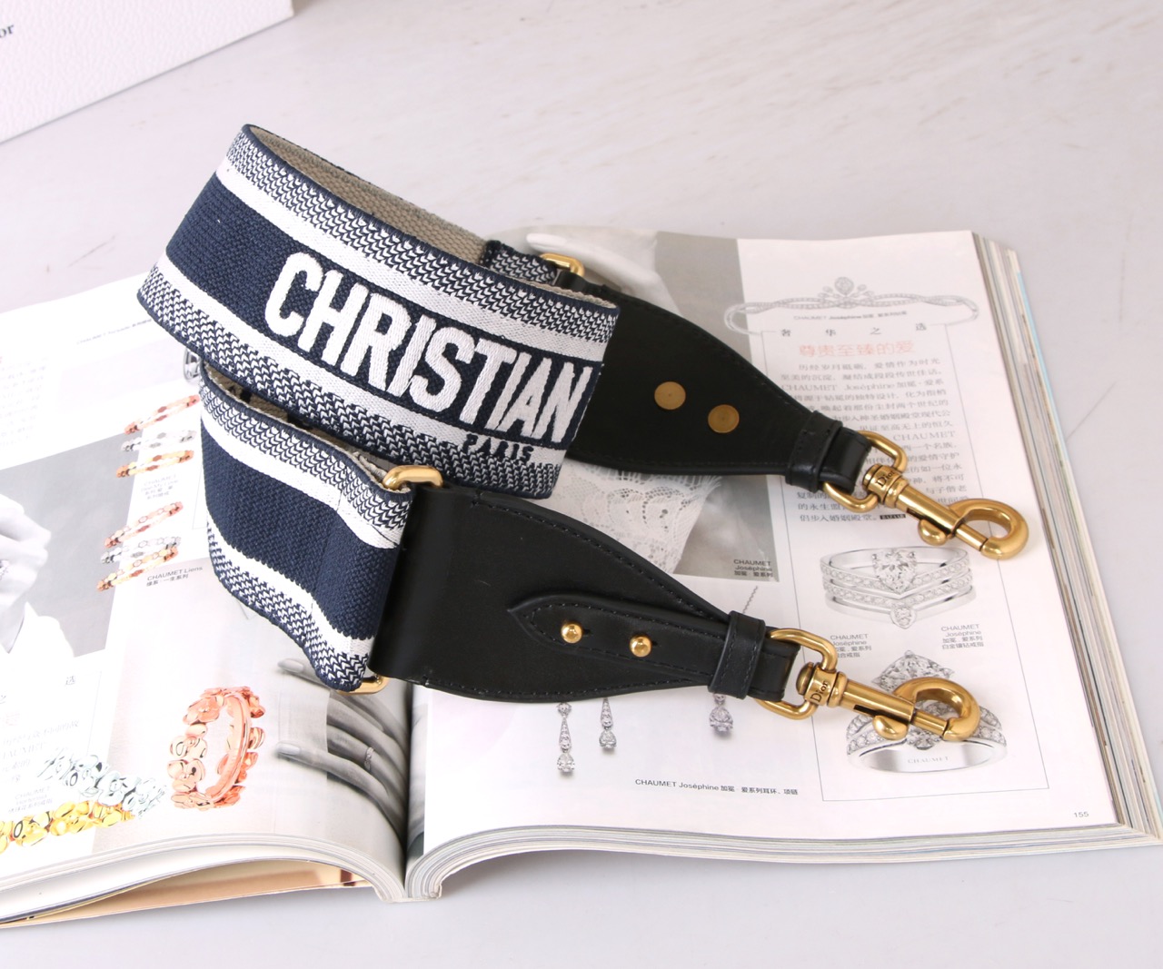 Dior personalized shoulder strap Imported custom solid brass hardware