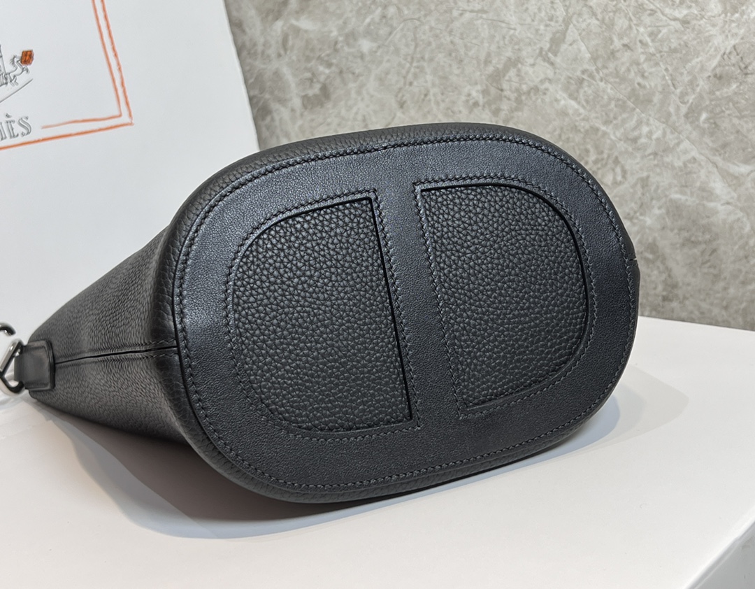 Pig's Nose Vegetable Basket Classic Black Silver In the loop-18cm waxed thread