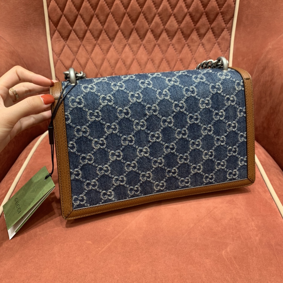GUCCI 𝙂𝙐𝘾𝘾𝙄 𝘿𝙀𝙉𝙄𝙈 Denim Series Denim Dionysus Medium 28 # 400249