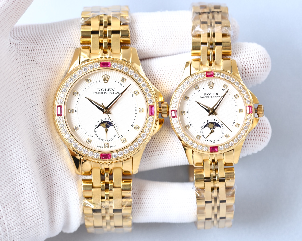 Rolex Classic Series Couple Mechanical Moon Phase Watches