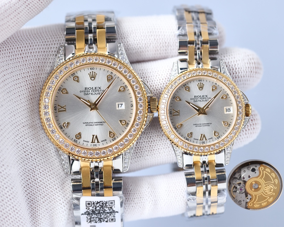 Rolex 316 top stainless steel material, stainless steel bezel set with multiple Swarovski diamonds