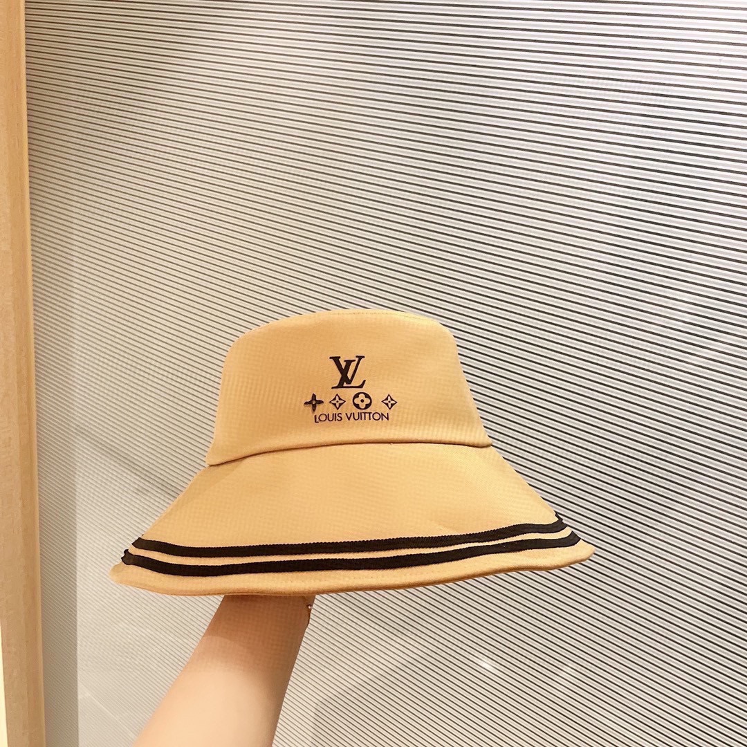 【LV】2023 New Color Matching Edge Big Brim Fisherman Hat