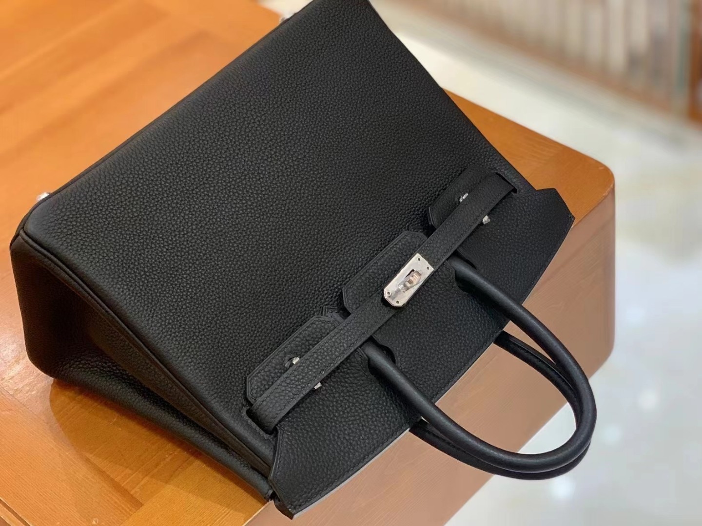Birkin Black Silver Buckle togo French original beeswax thread
