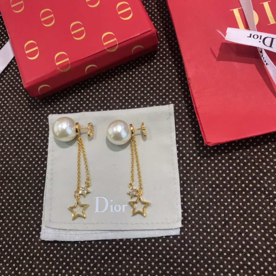 Dior stud earrings high quality original single sterling silver pins