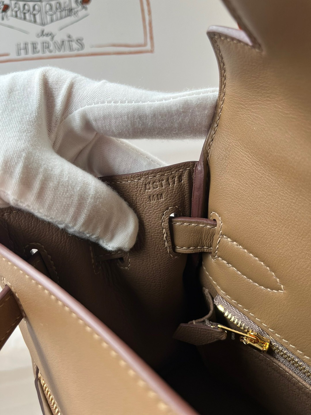 Kelly Lakis 28cm DO Weimaraner gold buckle imported swift leather hand-sewn wax thread