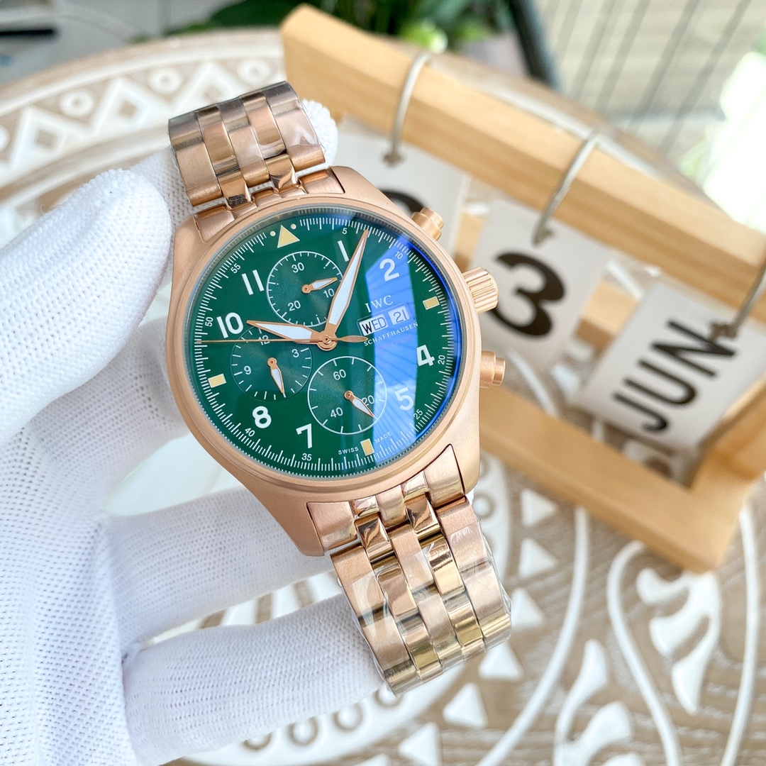 IWC- Fine men's watches Fully automatic mechanical movement, top 316 steel case and strap