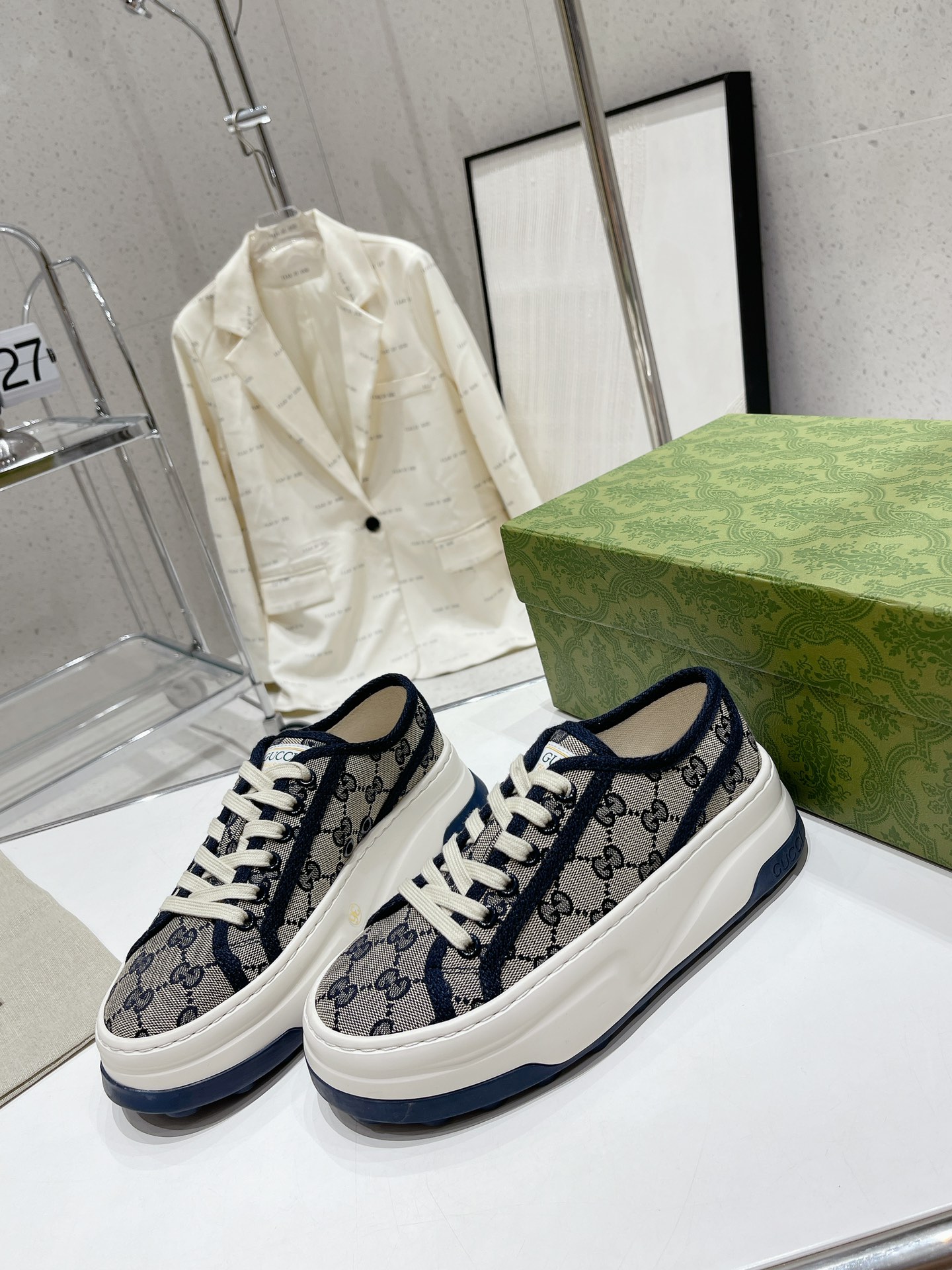 Gucci Explosive Presbyopia Canvas Casual Platform Shoes