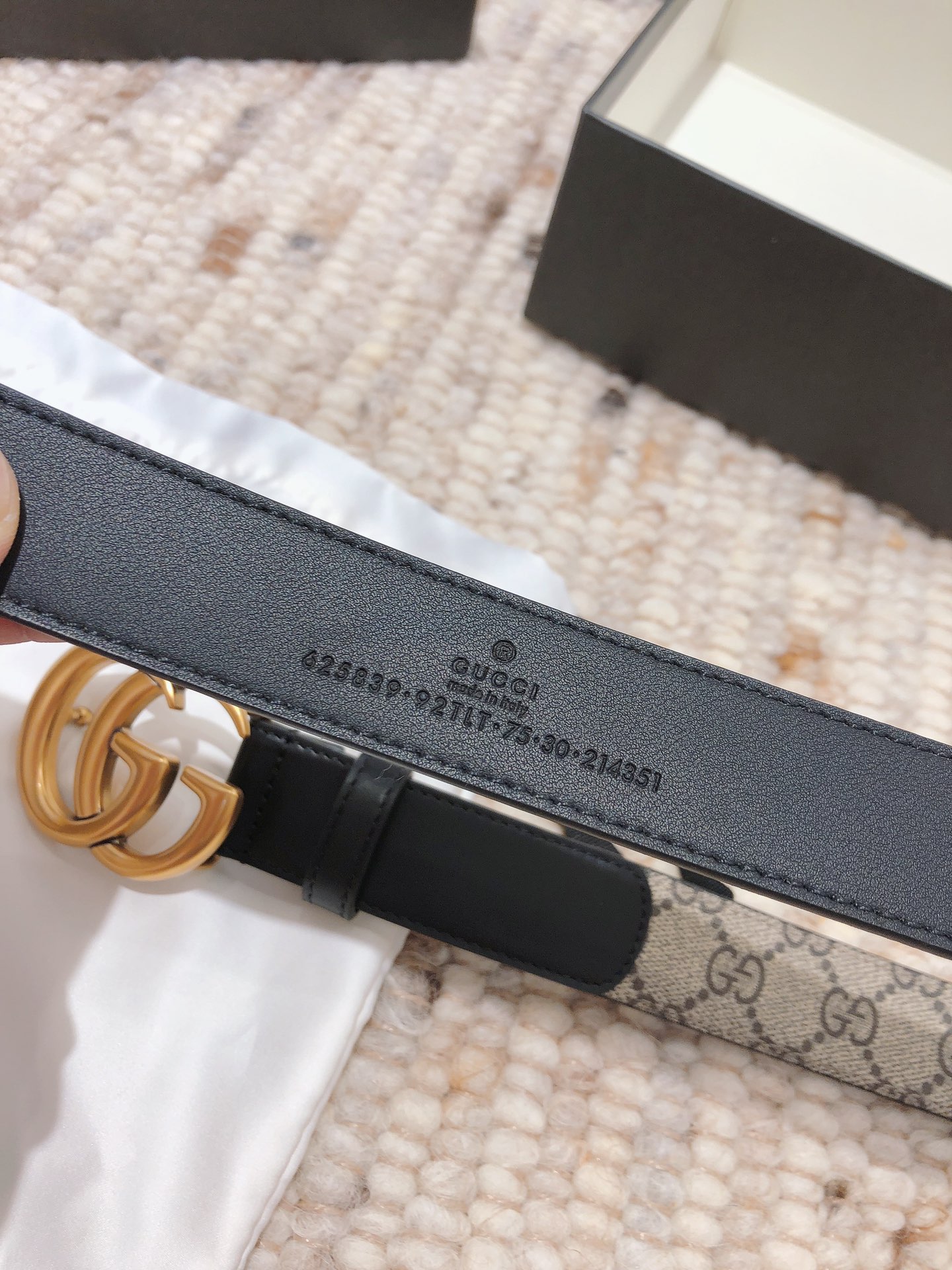 GUCCI double G buckle advanced artificial canvas belt