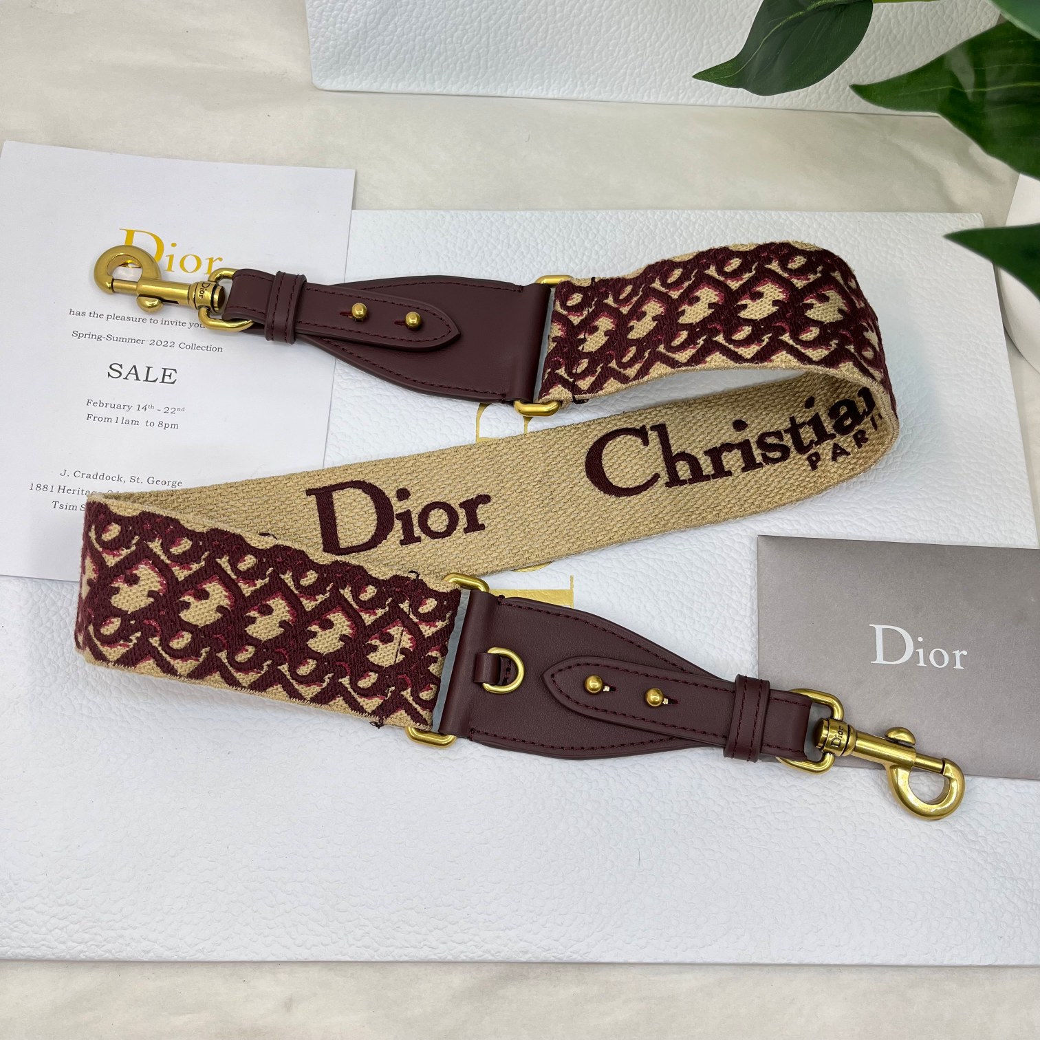 Dior Burgundy D Shoulder Strap