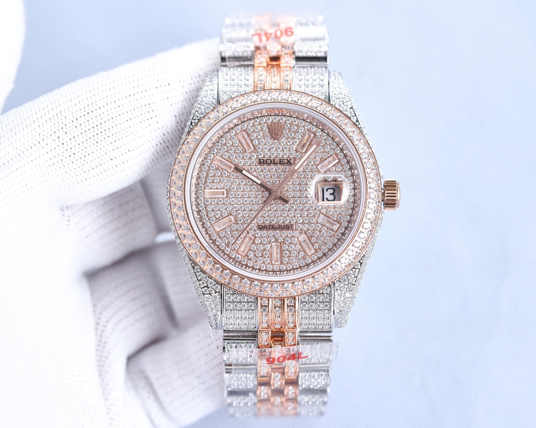 Rolex full diamond local luxury version 18k nanotechnology