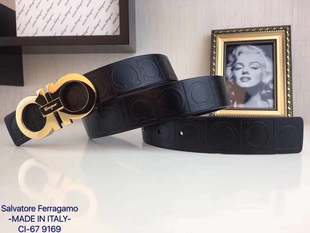 FERRAGAMO imported cowhide tree cream leather