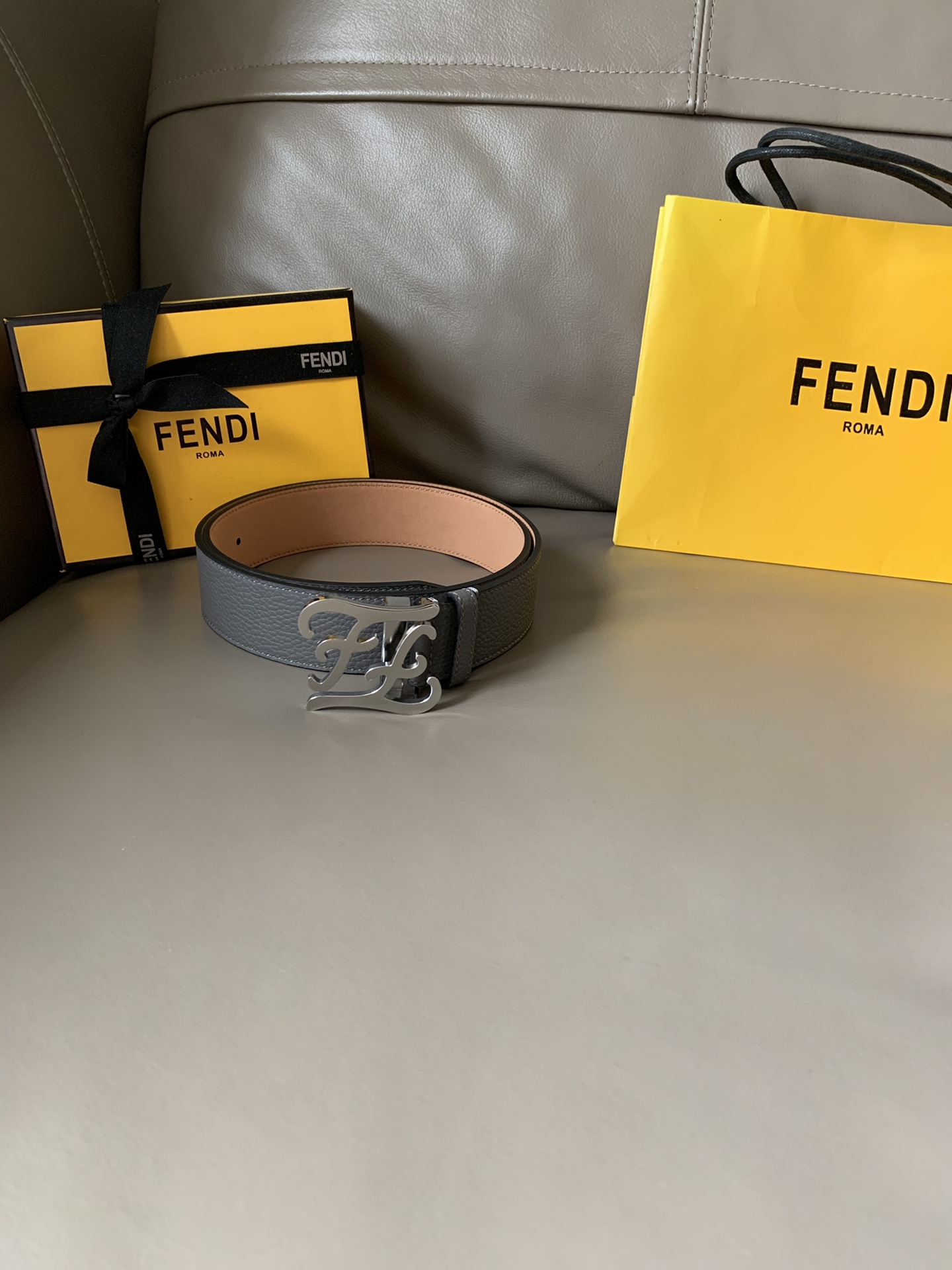 FENDI counter new Karligaphy buckle belt