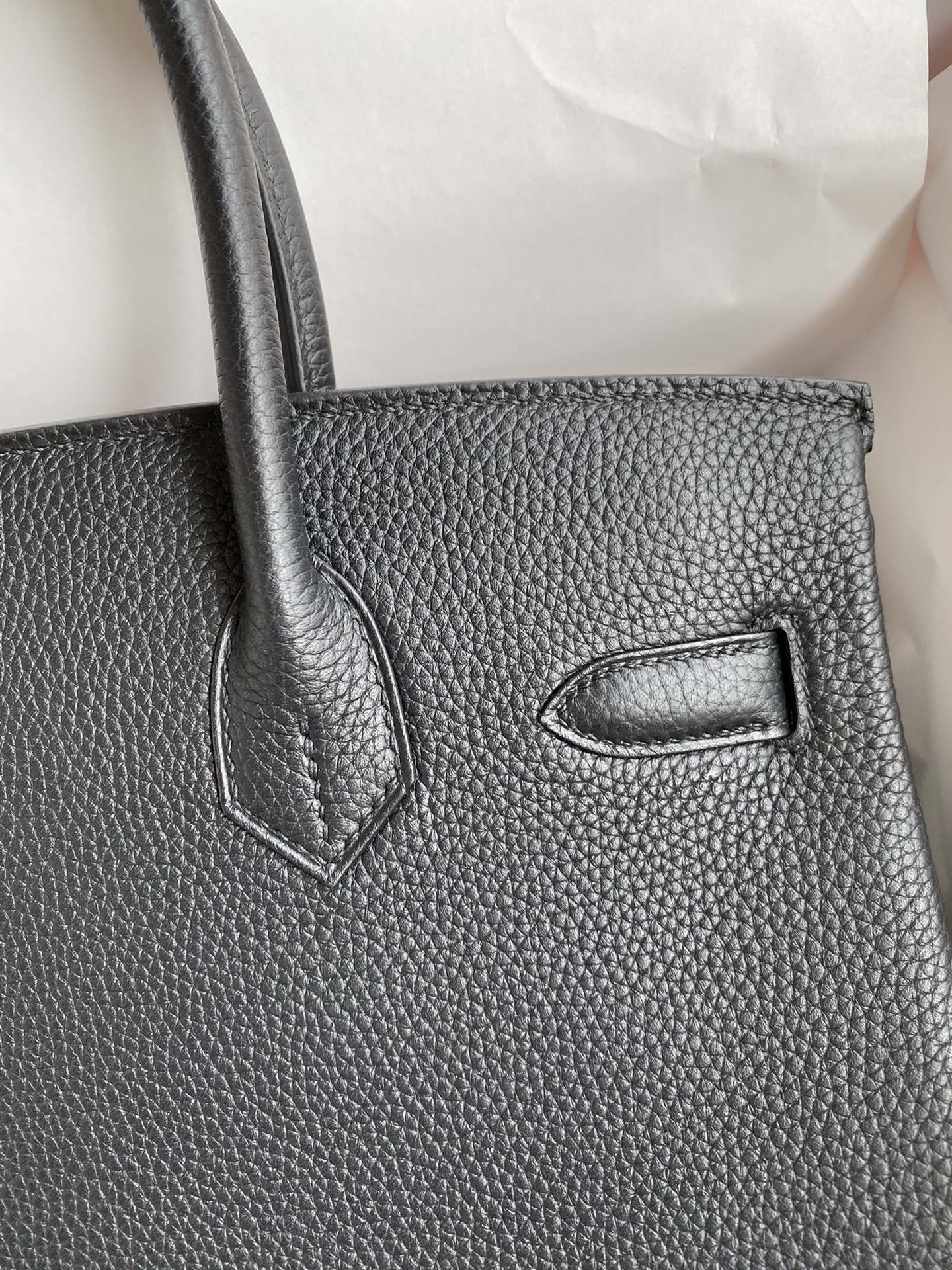 Birkin 25/30/35cm imported Togo leather black gold buckle