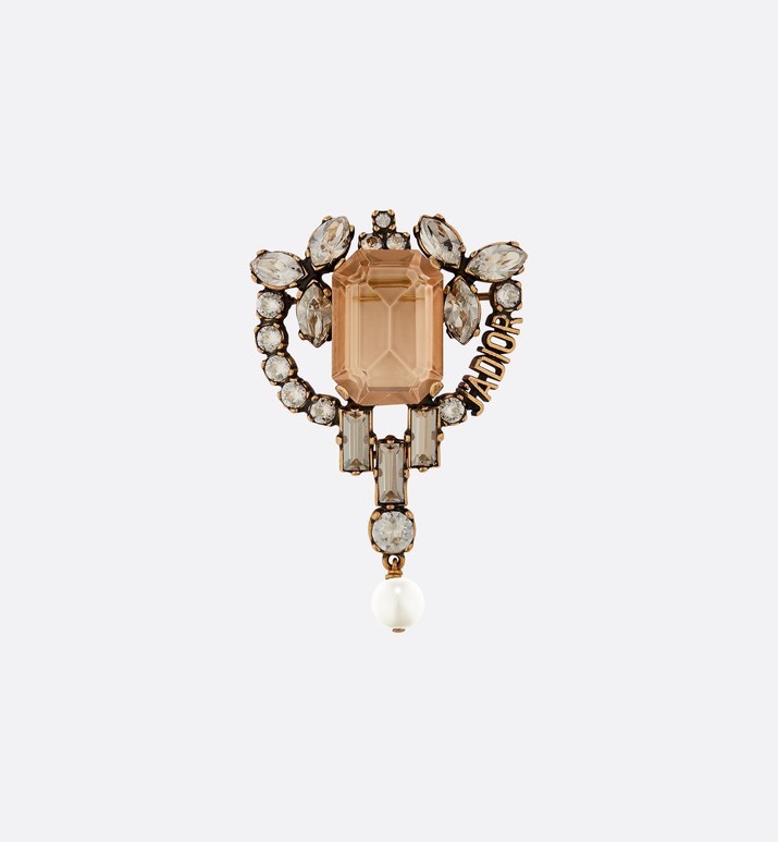 Dior CD letter pearl brooch